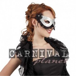 Maschera Tessuto Party Argento