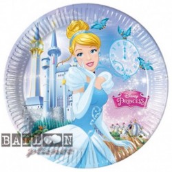 8 Piatti Tondi Carta Cenerentola 23 cm
