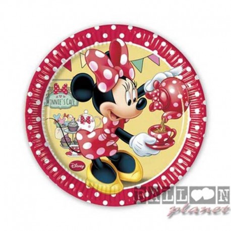 8 Piatti Tondi Carta Minnie 20 cm