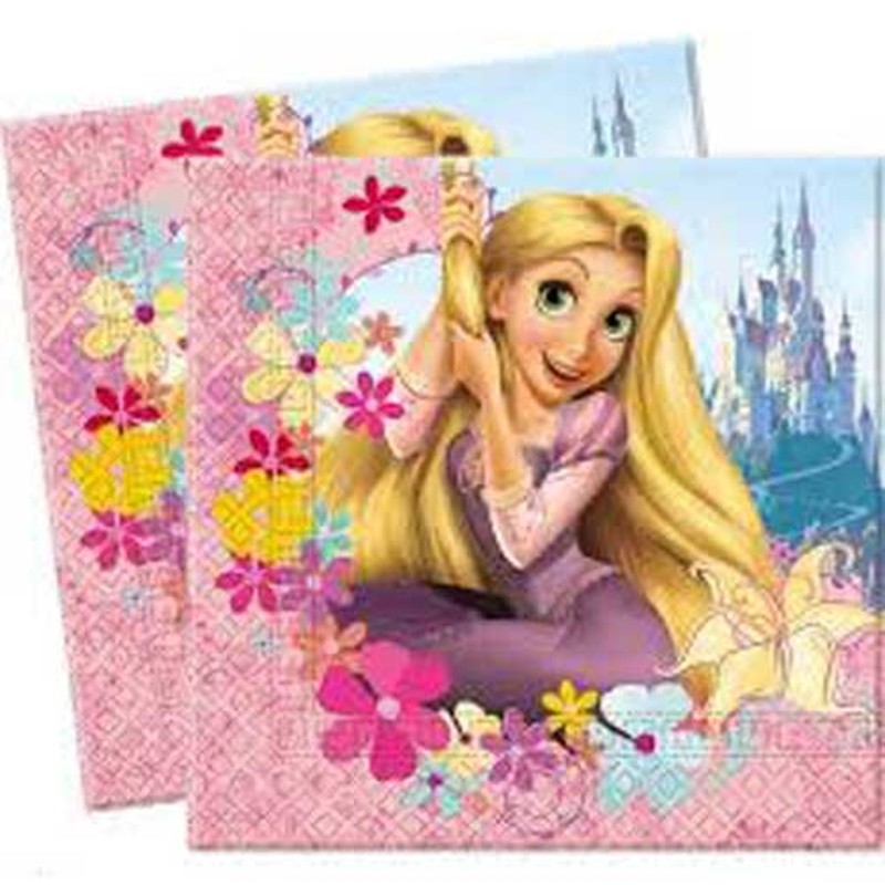Confezione da 20 tovaglioli di carta Principesse Disney 33 x 33 cm