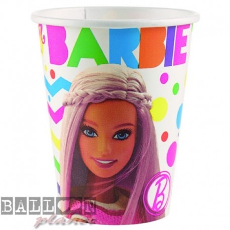 8 Bicchieri Carta Barbie 266 ml
