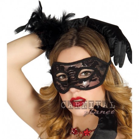 Maschera Pizzo Domino Black