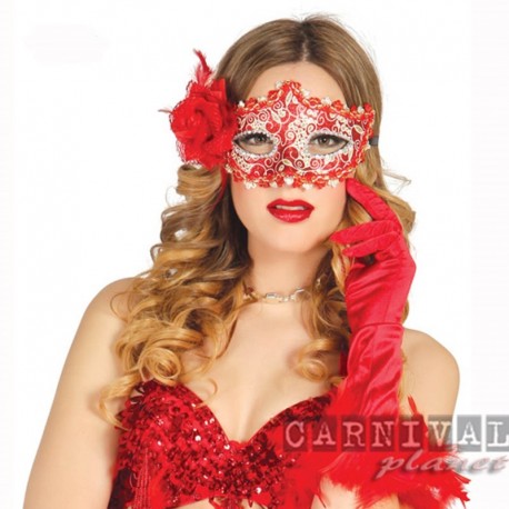 Maschera Tessuto Luxury Red