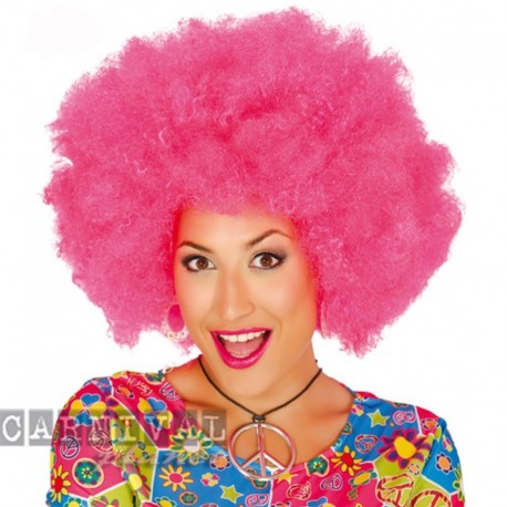 Parrucca Afro Pink