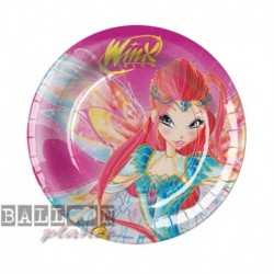 8 Piatti Tondi Carta Winx 18 cm