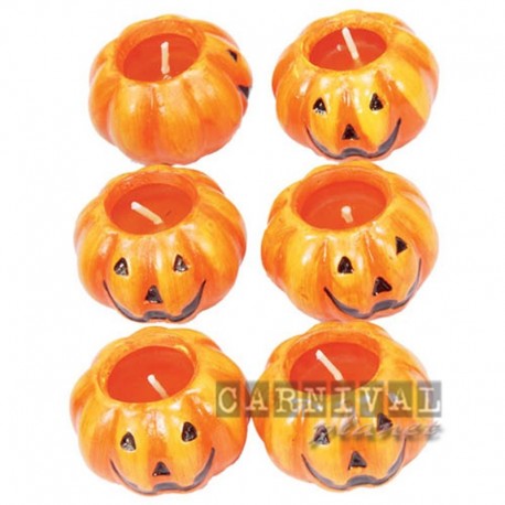 Confezione 6 Candeline Zucca 4 cm