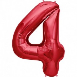 Pallone Numero 4 Rosso 90 cm