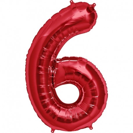 Pallone Numero 6 Rosso 90 cm