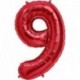 Pallone Numero 9 Rosso 90 cm