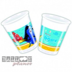 8 Bicchieri Plastica Dory e Nemo 200 ml