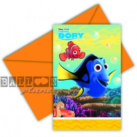 6 Inviti e Buste Dory e Nemo