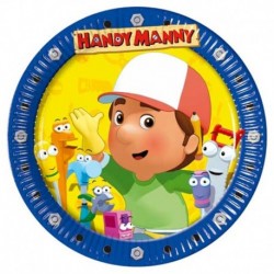 10 Piatti Tondi Carta Handy Manny 23 cm
