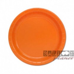 20 Piatti Tondi Carta Arancio 18 cm