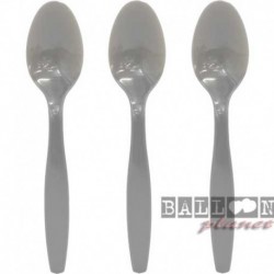 24 Cucchiai Plastica Argento 18 cm