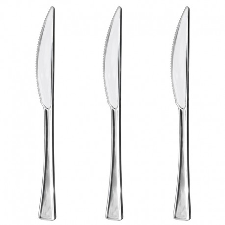10 Coltelli Plastica Metal 16 cm