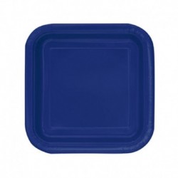 16 Piatti Quadrati Carta Blu Navy 18 cm