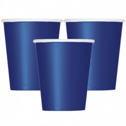 8 Bicchieri Carta Blu Navy 266 ml