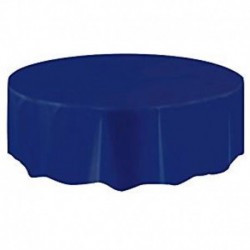 Tovaglia Plastica Tonda Blu Navy 205 cm