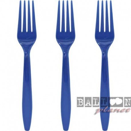 10 Forchette Plastica Blu Navy 16 cm