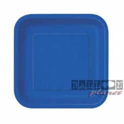 16 Piatti Quadrati Carta Blu Royal 18 cm