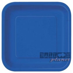 14 Piatti Quadrati Carta Blu Royal 23 cm