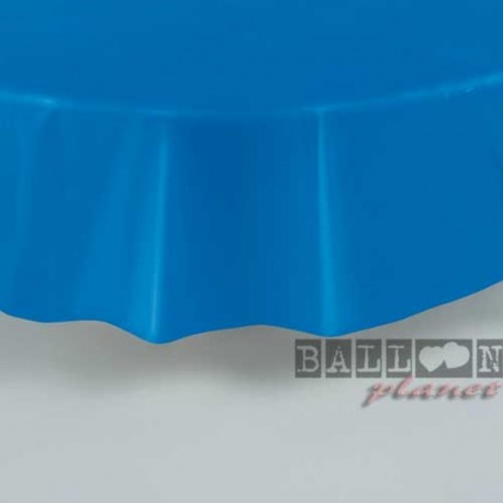 Tovaglia Plastica Tonda Blu Royal 205 cm