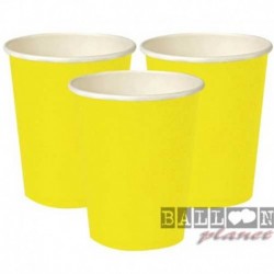 8 Bicchieri Carta Gialli 266 ml