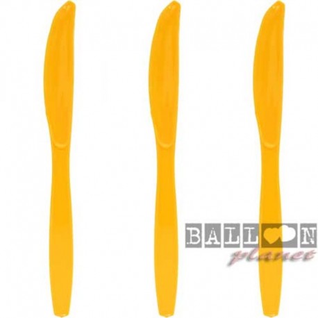 10 Coltelli Plastica Gialli 16 cm