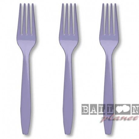 24 Forchette Plastica Lavanda 18 cm