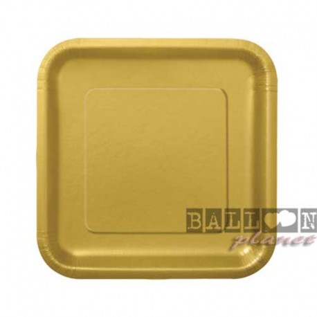 16 Piatti Quadrati Carta oro 18 cm