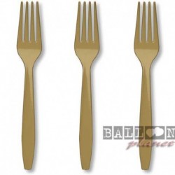10 Forchette Plastica oro 16 cm