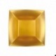 8 Piatti Quadrati Plastica Oro 18 cm