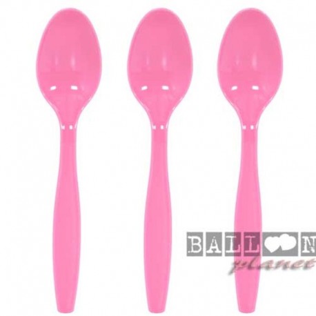 10 Cucchiai Plastica Rosa Hot 16 cm