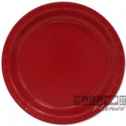 16 Piatti Tondi Carta Rossi 23 cm
