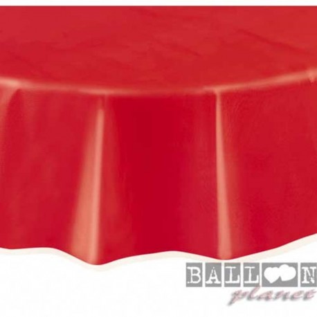 Tovaglia Plastica Tonda Rossa 205 cm