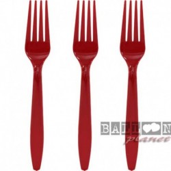 10 Forchette Plastica Rosse 16 cm